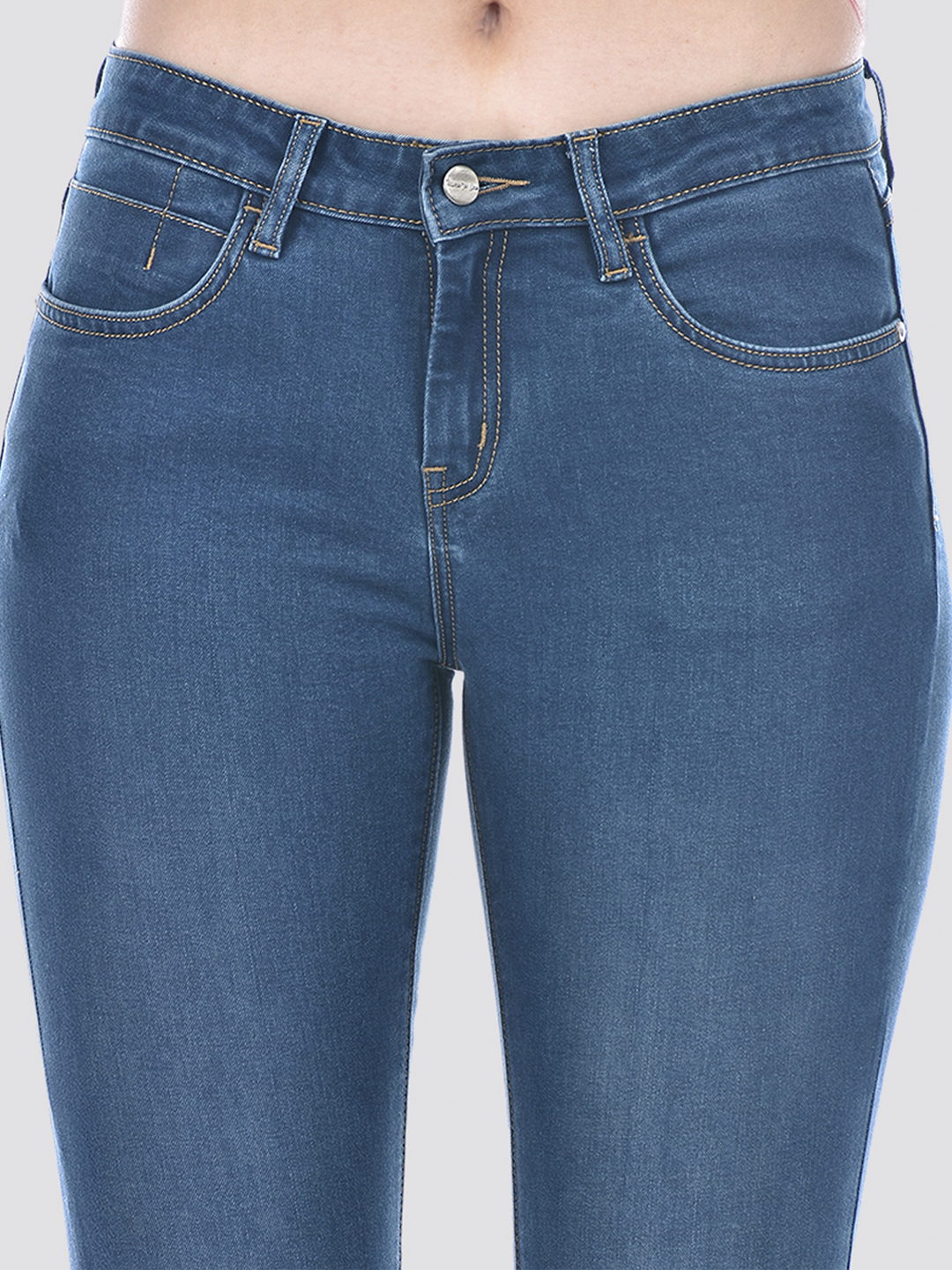 Numero Uno Women Blue Boot Cut Utility Cargo Sustainable Jeans